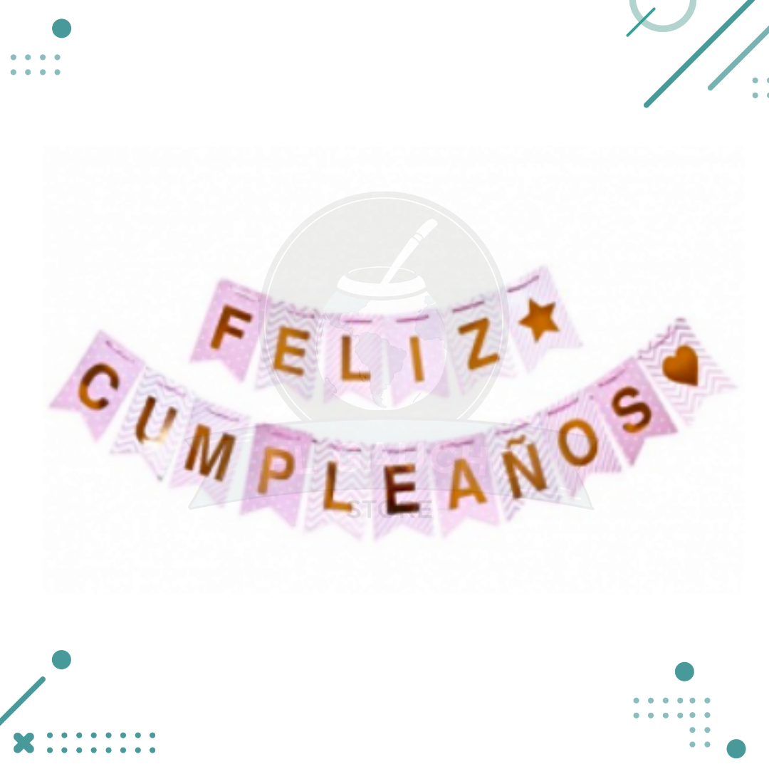 Diseno-sin-titulo-84-3.png Banderin "FELIZ CUMPLEAÑOS" ROSA (2mts.) - Imagen 1