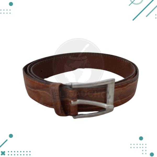 Cinturon Belt Cuero Color Marron Genuino 100% Artesanal, Modelo 12
