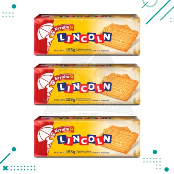 Galletitas Lincoln 153 gr (Pack de 3u.) (459gr.)