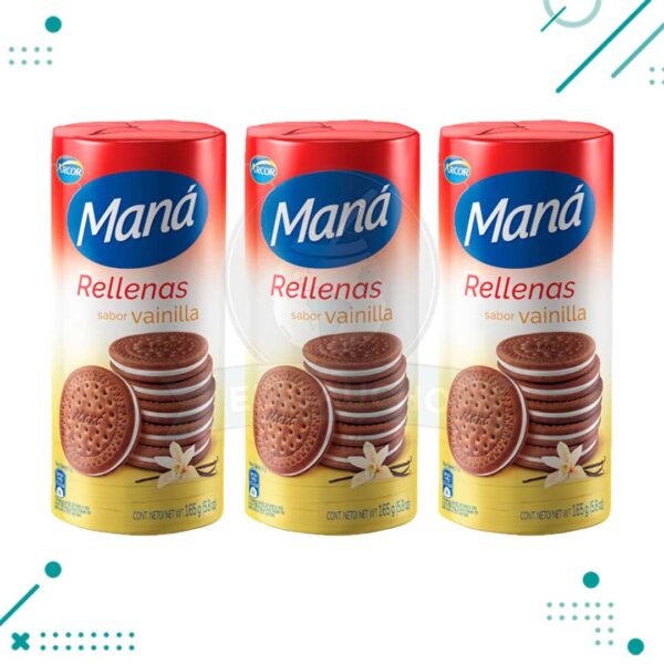 Galletitas Mana RELLENA Vainilla (152gr.) (Pack de 3u) (456gr)