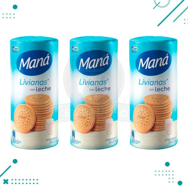 Galletitas Mana LECHE (136gr.) (Pack de 3u) (435gr)