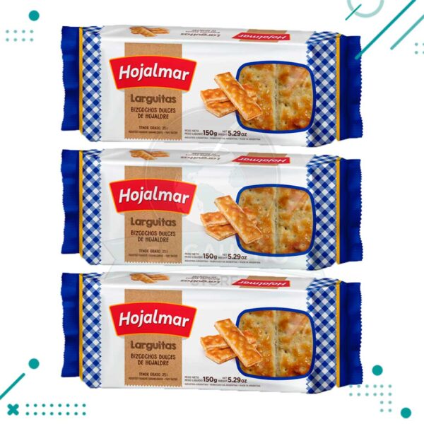 Hojalmar Larguitas Bizcochos Dulces de Hojaldre 150g (pack 3 un)(450gr)