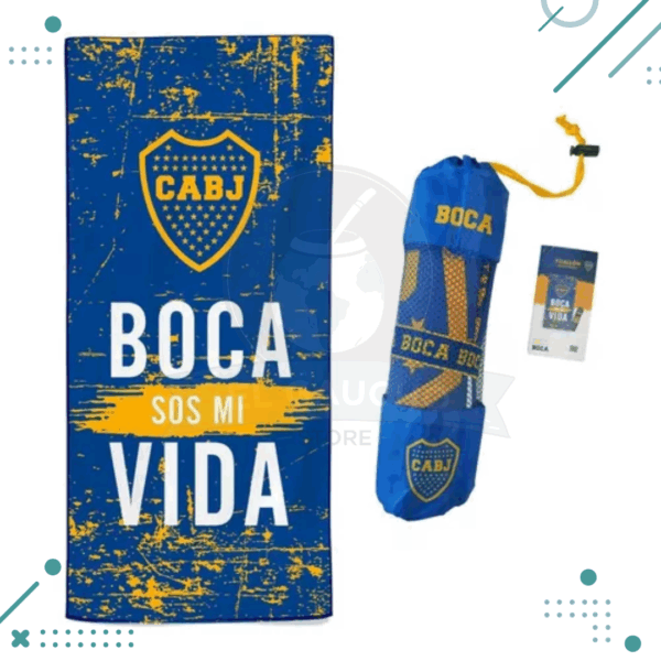 TOALLON SECADO RAPIDO BOCA JUNIORS (70 cm x 150 cm)