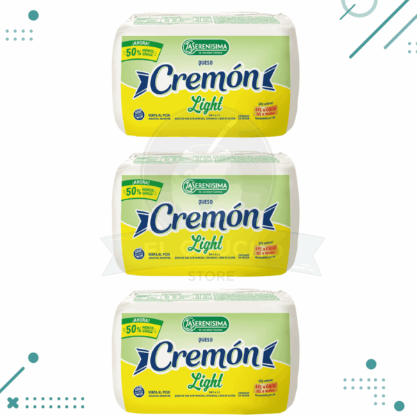 Queso CREMON LIGHT 3Un x500 G (1.5Kg aprox TOTAL)