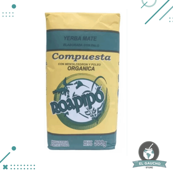 Yerba Mate Roapipo COMPUESTA ORGANICA (500g) Menta, Cedron y Poleo