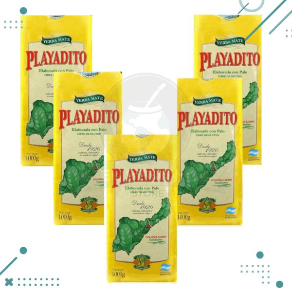 Yerba Mate Playadito Tradicional, Glúten Free (1kg) (pack x 5un) (5kg)