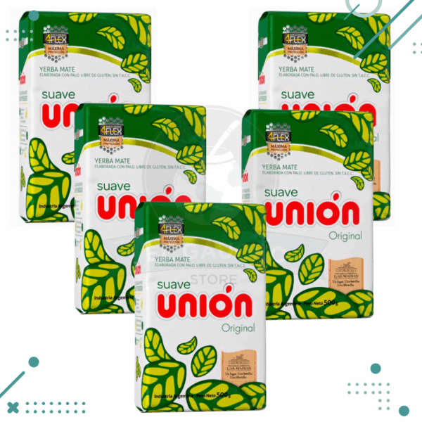 Yerba Mate Unión, ORIGINAL SUAVE (500g)(pack 5 un)(2.5kg)
