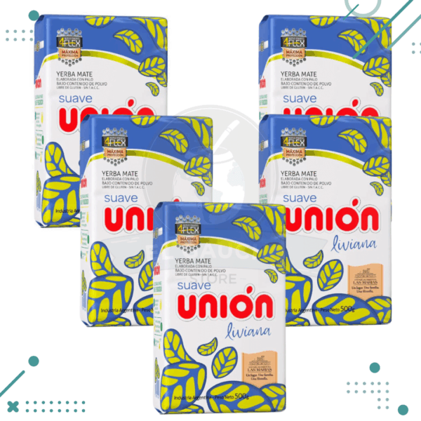 Yerba Mate Unión, SUAVE LIVIANA (500g)(pack 5 un)(2.5kg)