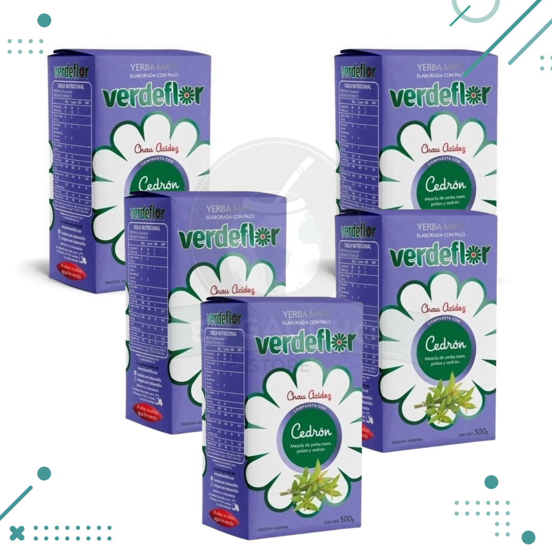 Untitled-design-648.png Yerba Mate VerdeFlor Cedron 500g Chau Acidez (500g)(pack 5 un)(2.5kg) - Imagen 1
