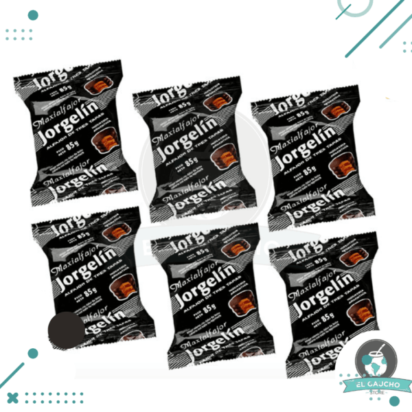 Alfajor Jorgelín Triple Negro, Relleno con Dulce de Leche x 85gr (pack x 6un)(510gr)