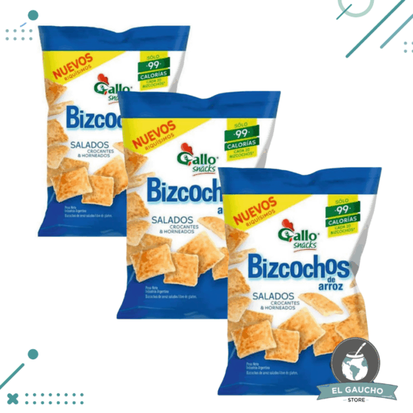 Gallo Snacks Bizcochos De Arroz SALADOS 100 Gr. (PACK X 3UN) (300gr)