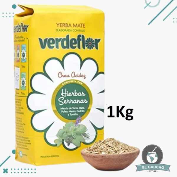 Yerba Mate VerdeFlor Hierbas Serranas (1kg)