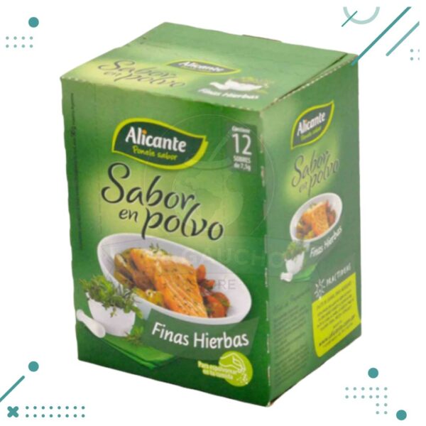 Alicante Sabor En Polvo FINAS HIERBAS 7,5gr (Pack X12)