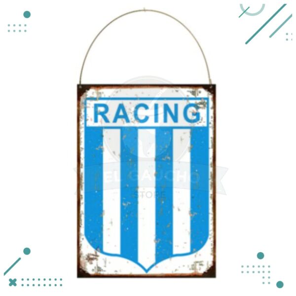 Cartel Chapa Racing Escudo 20x28 cm