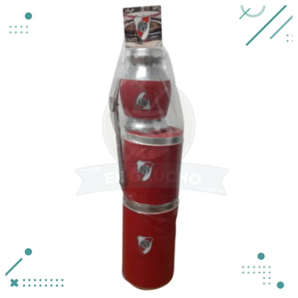 Set RIVER 4 piezas - Mate + Lata de Yerba + Lata Azucar + Bombilla