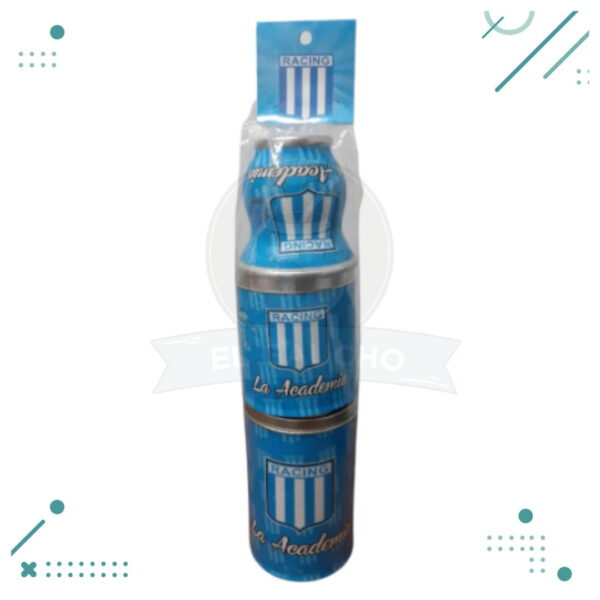 Set RACING 3 piezas Mate de vidrio+Lata de Yerba + Lata Azucar