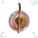 Mate Artesanal con Brillos + Bombilla pico de loro, CELESTE Premium - Imagen 2