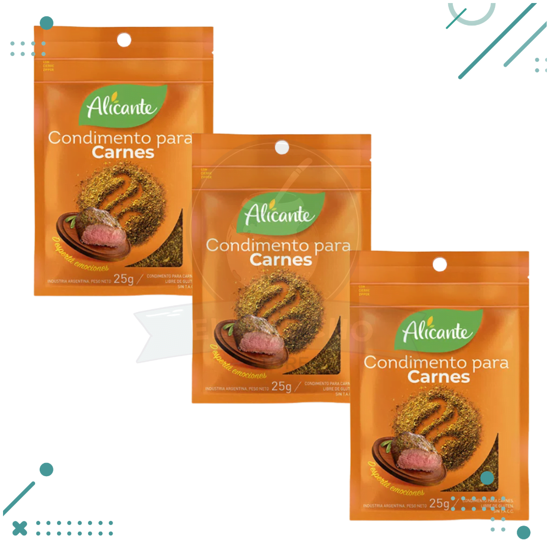 alicante-10.png Condimento Alicante para Carnes 25 g. (pack 3u) (75g) - Imagen 1