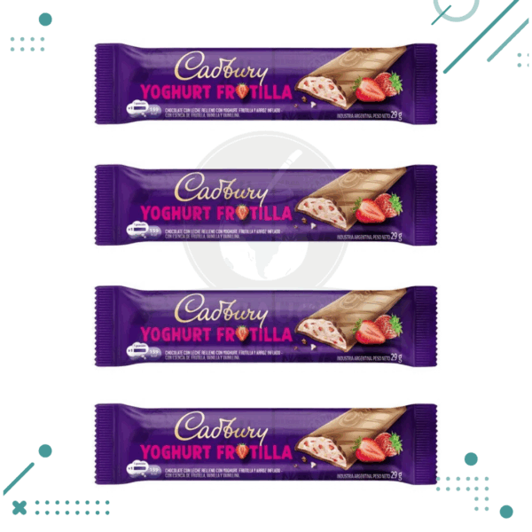 Cadbury Chocolate Bar Yoghurt Frutilla Strawberry, 29g x 4 un (116g)