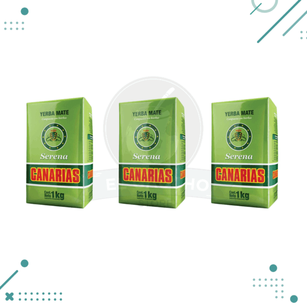 Yerba Mate Canarias Serena, con finas Hierbas: Toronjil, Mburucuyá, Menta y Tilo (1kg.) pack x3 unidades (3Kg)