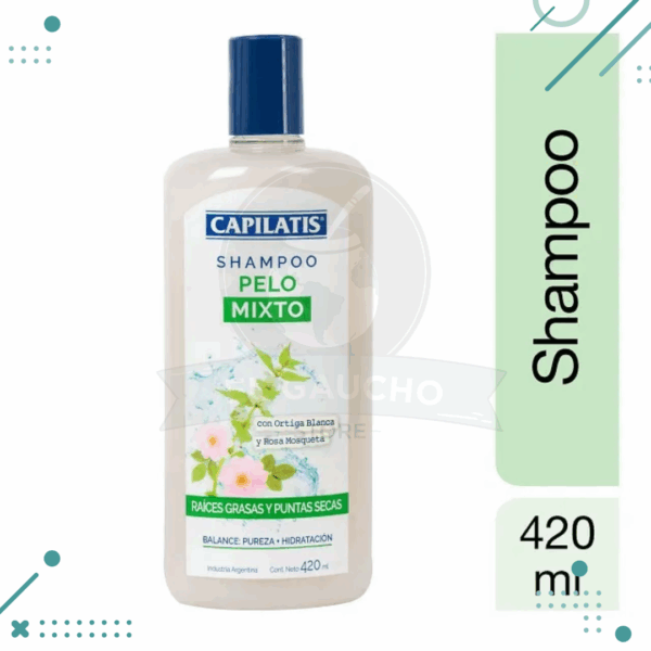 SHAMPOO CAPILATIS PELO MIXTO 420ml Con ortiga blanca y Rosa mosqueta