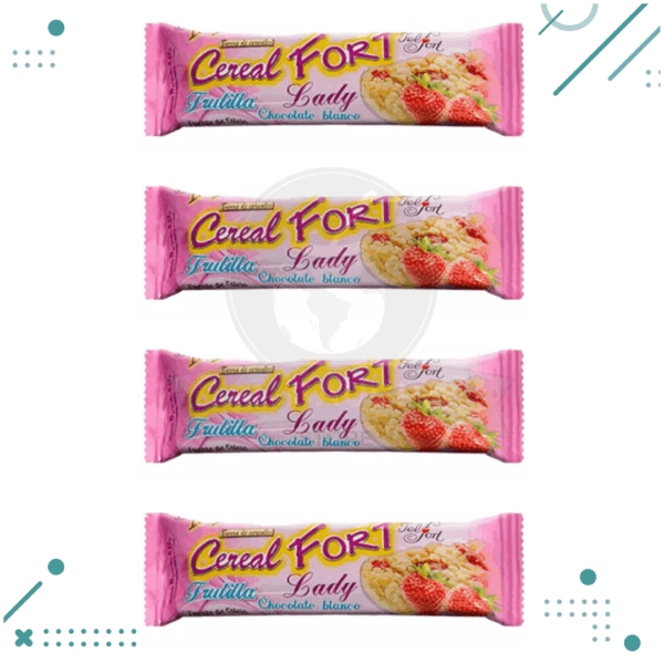 CerealFort LADY, Barra Cereal Felfort Frutilla y Chocolate Blanco 22g (x 4un) (88G)