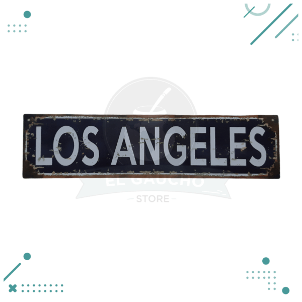 Cartel De Chapa Vintage Los Angeles