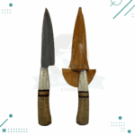 Cuchilla chica Mango madera y mármol + Estuche Cuero Marrón claro - Imagen 2