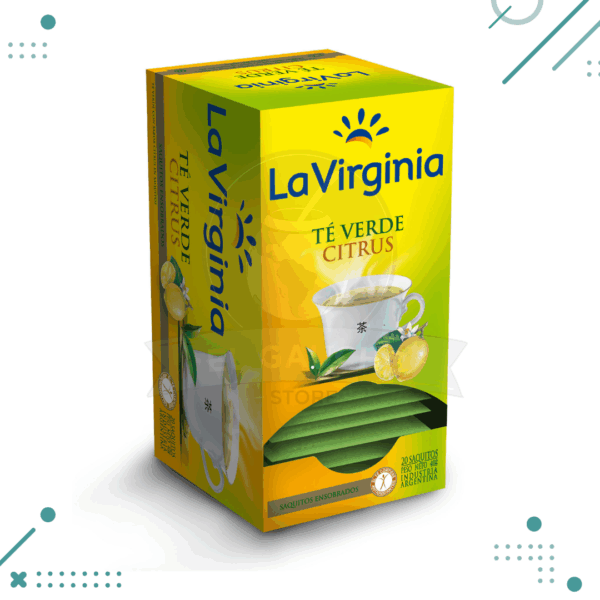 Té La Virginia Te VERDE sabor citrus (20 Saquitos) (40gr.)