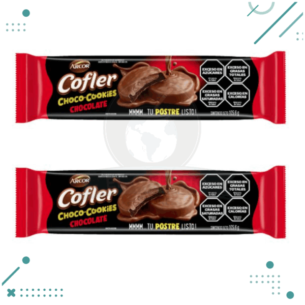 Galletitas Cofler Choco Cookies Bañadas CHOCOLATE 132gr Pack x2un (264gr)