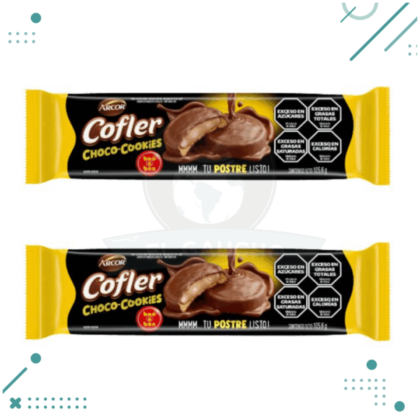 Galletitas Cofler Choco Cookies Bañadas BON O BON 132gr Pack x2un (264gr)