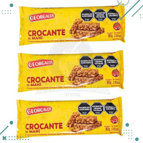 GEORGALOS turron crocante de mani (80gr) pack x3un. (240gr)