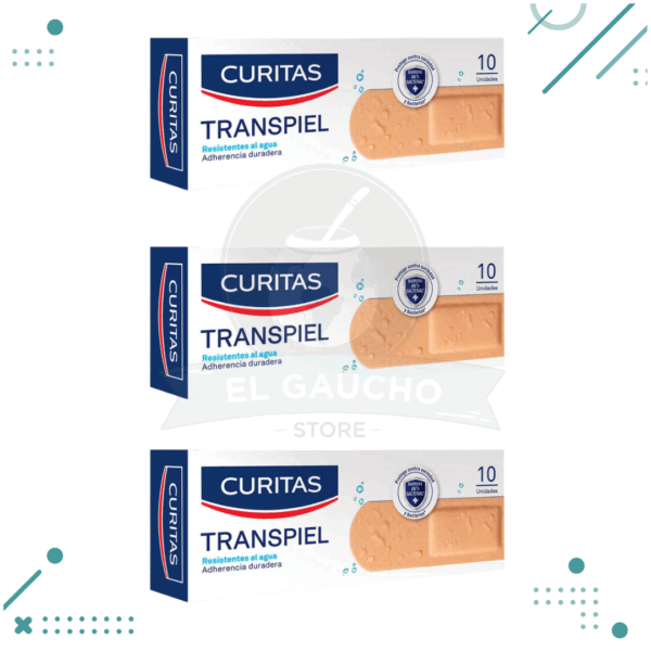 Curitas Transpiel Caja 10un (Pack x3 Cajas)