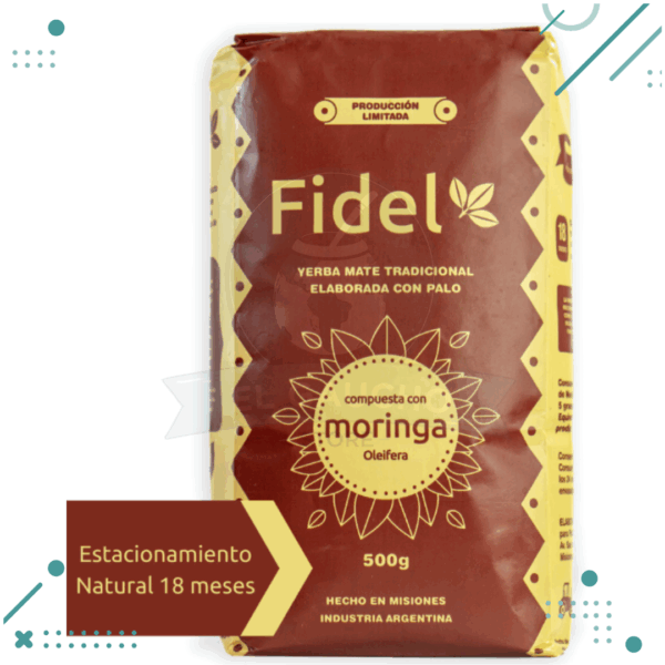 Yerba Mate Fidel Tradicional Compuesta con Moringa x500gr