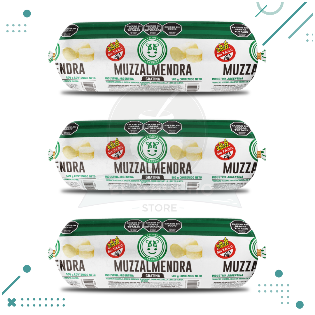 flv-1-1.png Felices Las Vacas Queso Muzarella Muzzalmendra Vegana x500g (Pack x3) (1.5kg) - Imagen 1