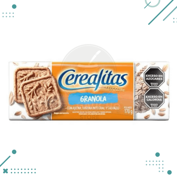 Galletitas CEREALITAS granola (con avena,harina integral y salvado) 170gr