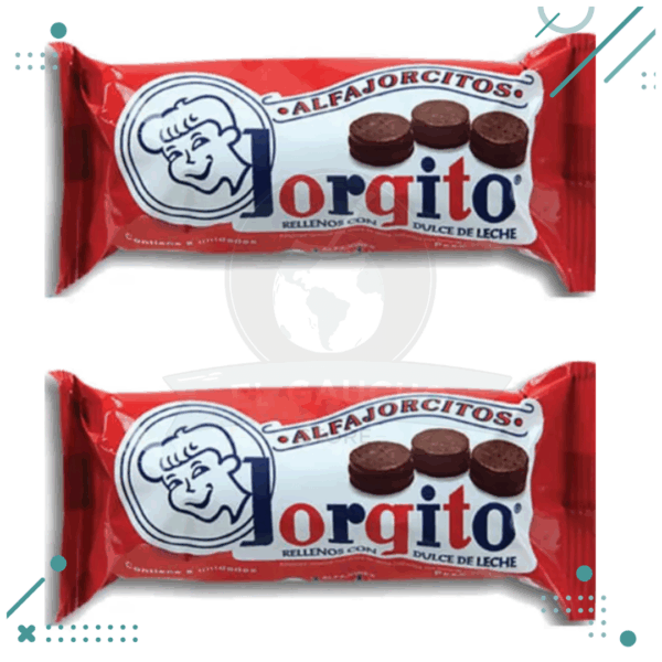 Alfajor alfajorcitos Jorgito Negro, Bañado en Chocolate Negro (6 unid) (Pack 2u) (310gr)