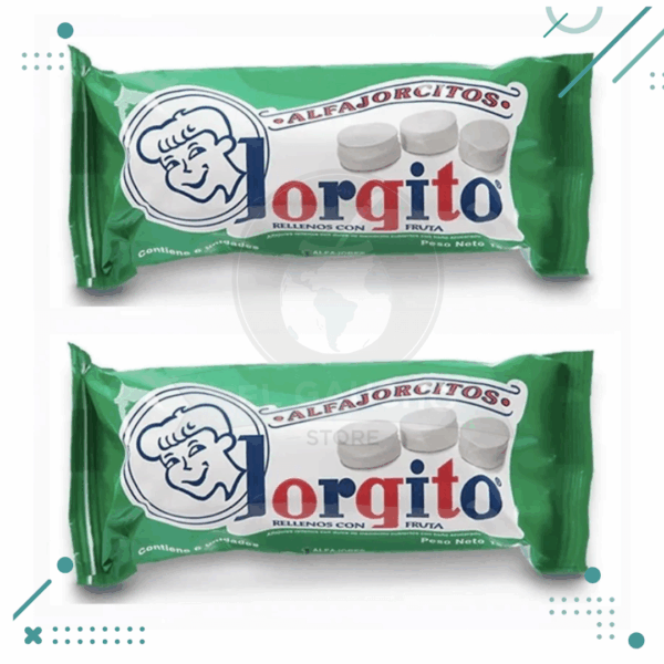 Alfajor alfajorcitos Jorgito de Membrillo, Cubierto con Baño Azucarado (6 unid) (Pack 2u) (310gr)