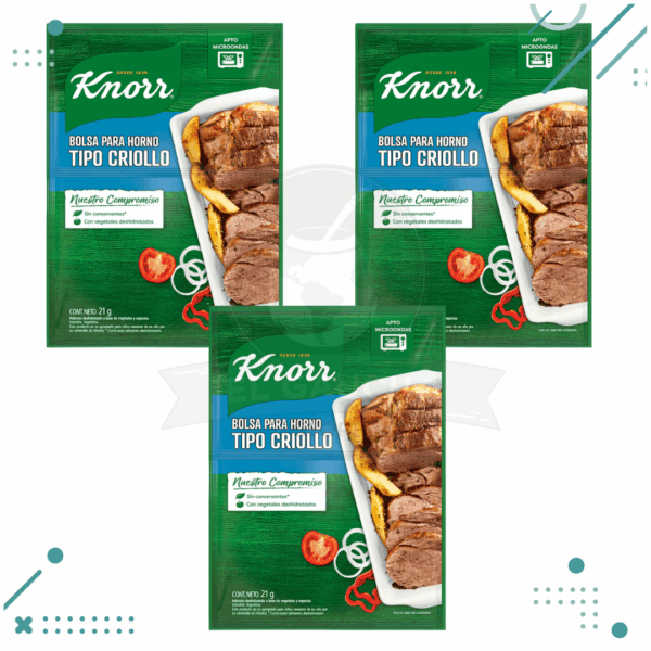 Al Horno Bolsas Saborizadas Knorr Tipo Criollo (21gr) X3unid (63gr)
