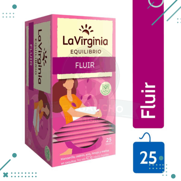 Te LA VIRGINIA FLUIR 25 saquitos (manzanilla-cedron-anis-hinojo-melisa)