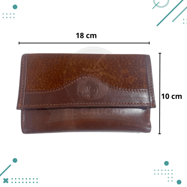 Fichero triple largo de cuero carpincho color marron