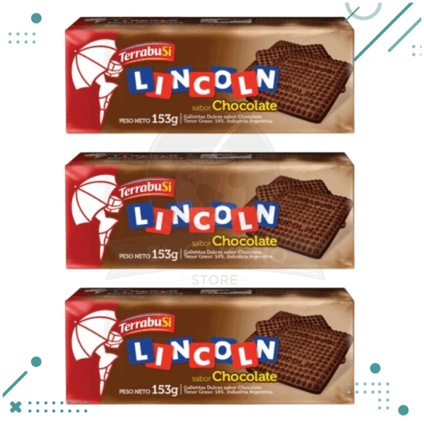 Galletitas Lincoln CHOCOLATE 153 gr (Pack de 3u.) (459gr.)