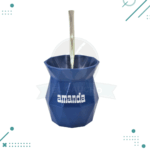Mate Mito AMANDA con bombilla con disco saca yerba (Color azul)