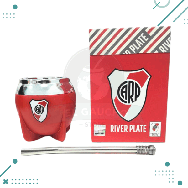 Mate Pampa Copa/bocón River Plate + bombilla de regalo