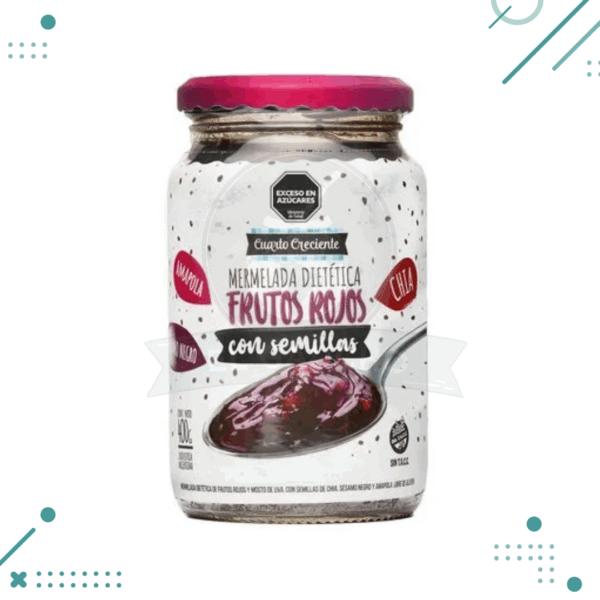 Mermelada de frutos rojos con semillas sin tacc CUARTO CRECIENTE 400g