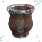 Mate Boca Plana Alpaca Algarrobo Con Dije - Imagen 4