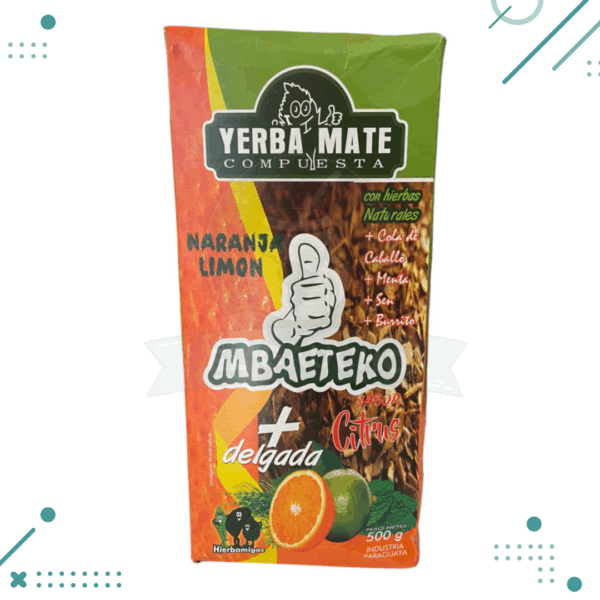 Yerba mate compuesta MBAETEKO 500gr citrus (Naranja-Limon)