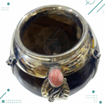 Mate Calabaza Doble Fleje con detalle piedra rosa Color MARRON - Imagen 3