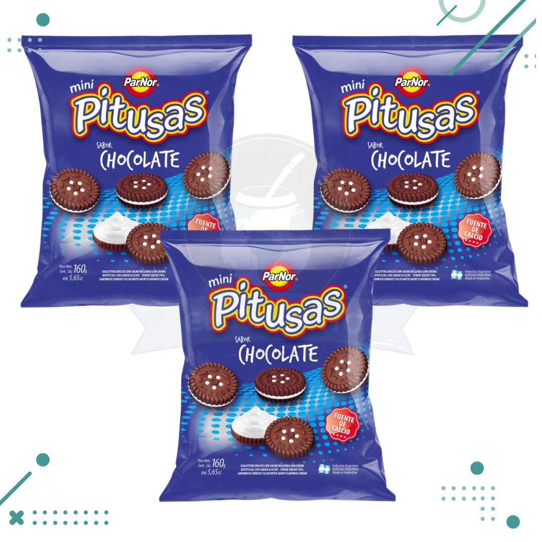 pitusas-1.png Mini Pitusas Chocolate (160gr) (pack x3un) (480g) - Imagen 1