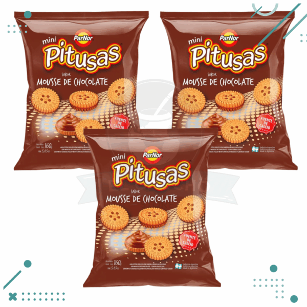 Mini Pitusas Mousse de Chocolate (160gr) (pack x3un) (480g)